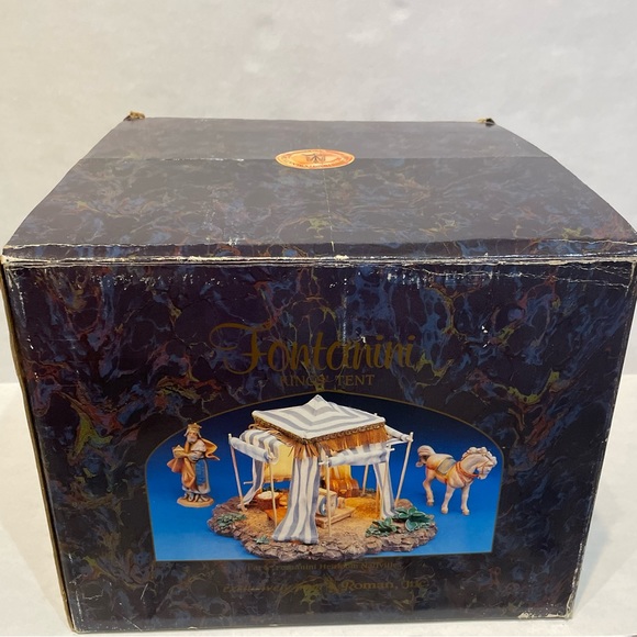 VTG 1997 Fontanini Nativity Village King’s Tent #50153 Italy w/Box Tested/Works - Picture 7 of 10